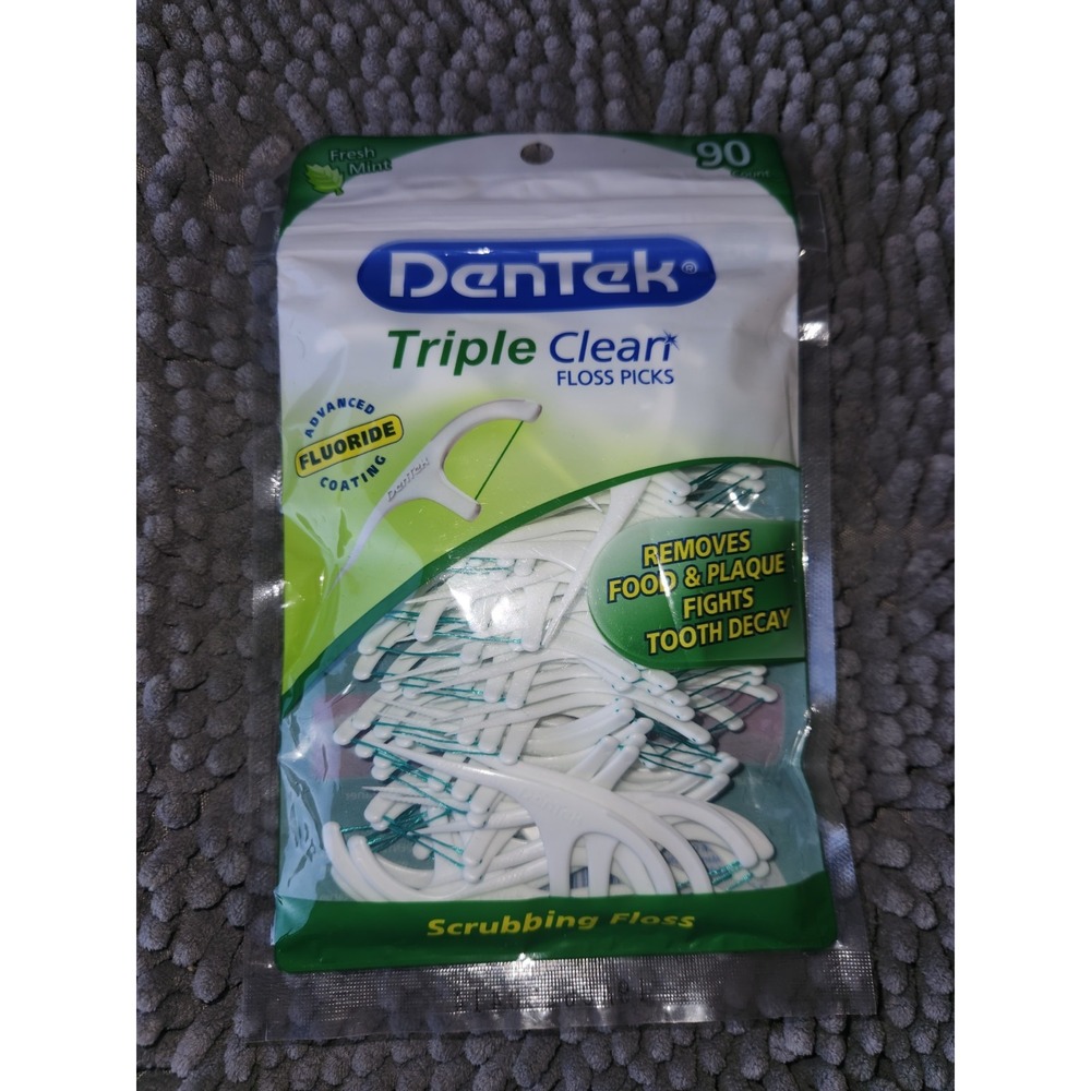 Dentek‎ Triple Clean Floss Picks  Fresh Mint 90 each By Dentek